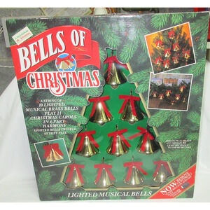 VINTAGE 1992 Mr Christmas Bells of Christmas Brass Bell Working Extra Bulbs READ